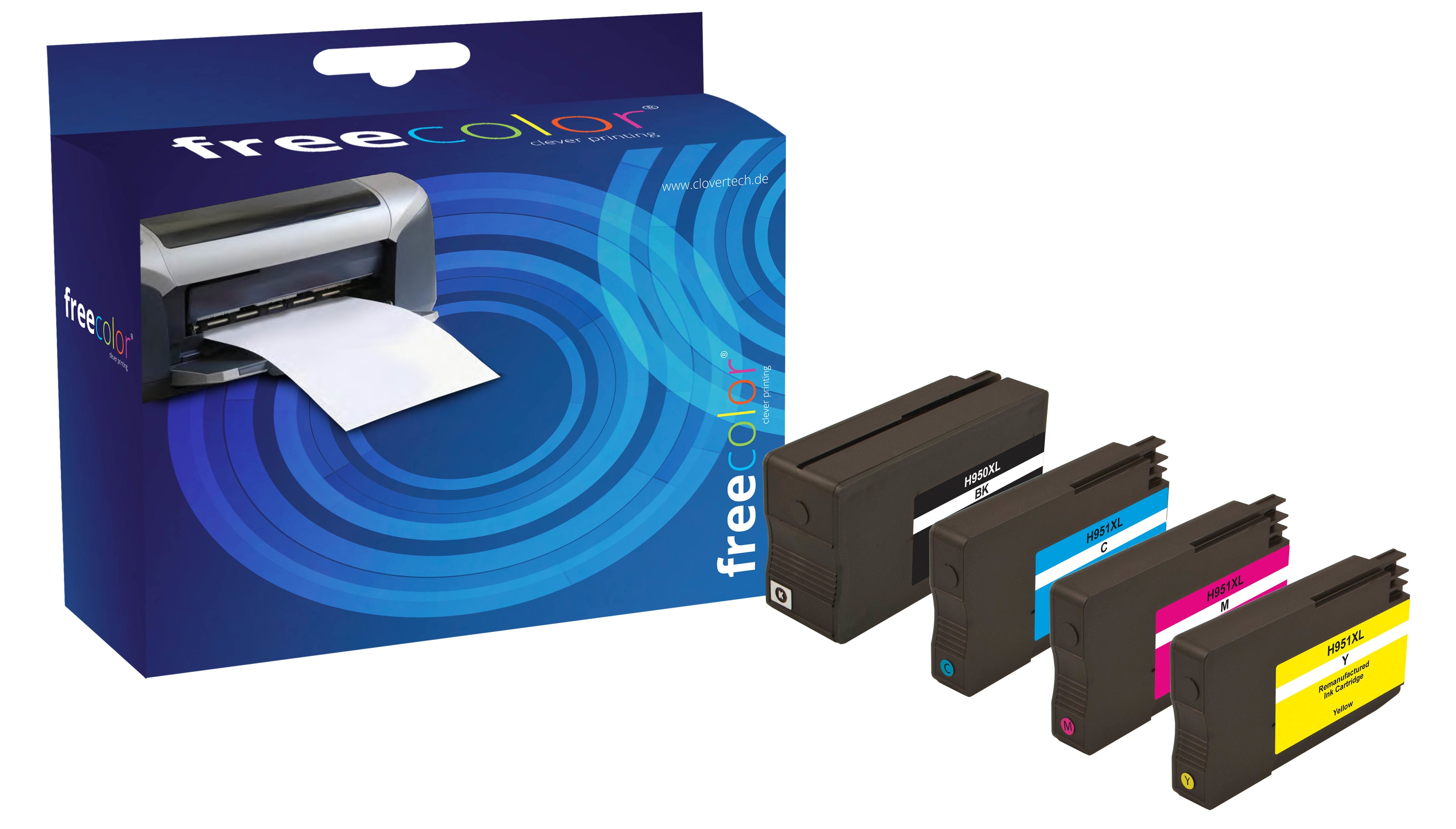 Tinta Freecolor Hp 950xl 951xl Multipack Bk C M Y Remanufactured