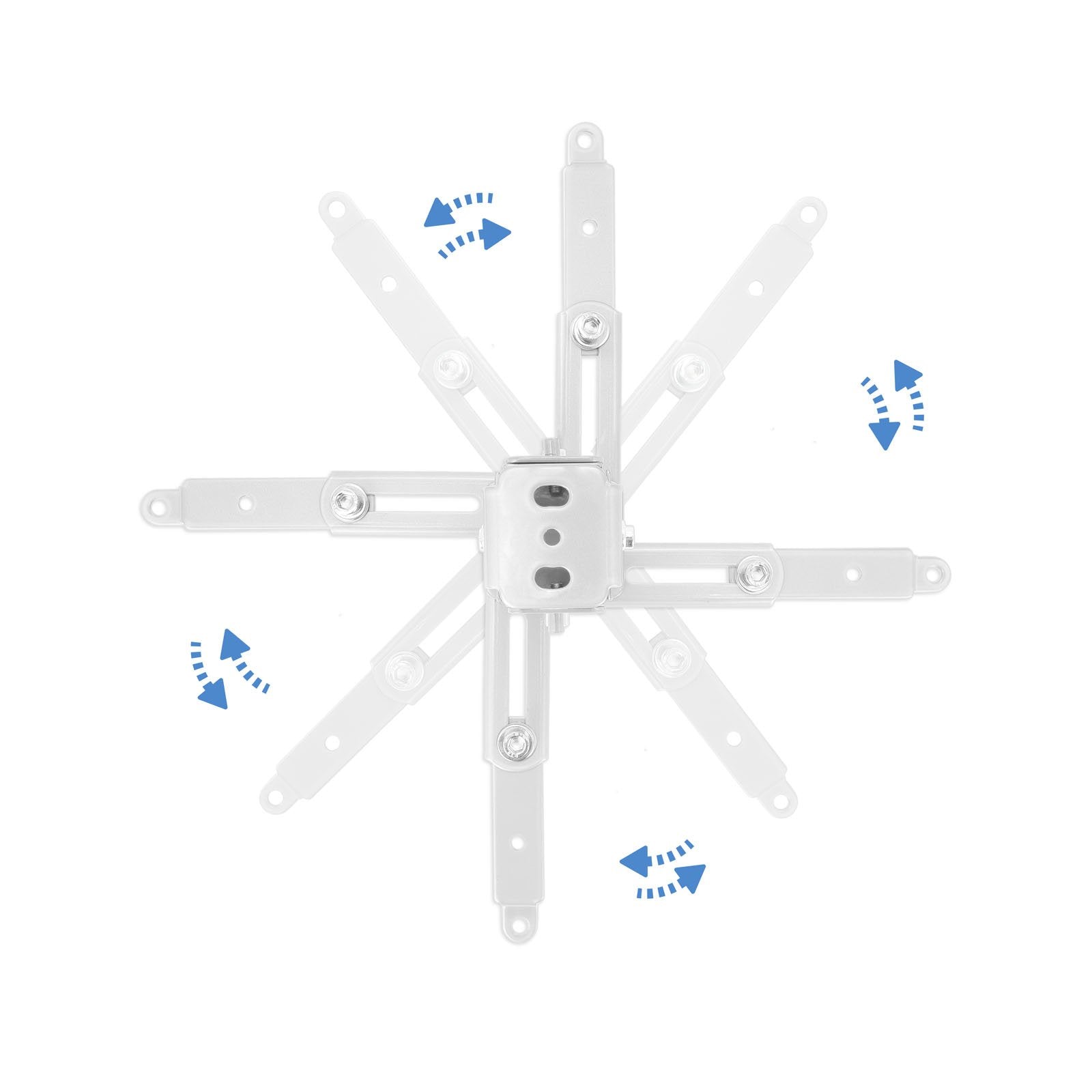 Tooq Soporte Universal De Techo Para Proyector - Inclinable Y Giratorio - Peso Max 20kg - Blanco
