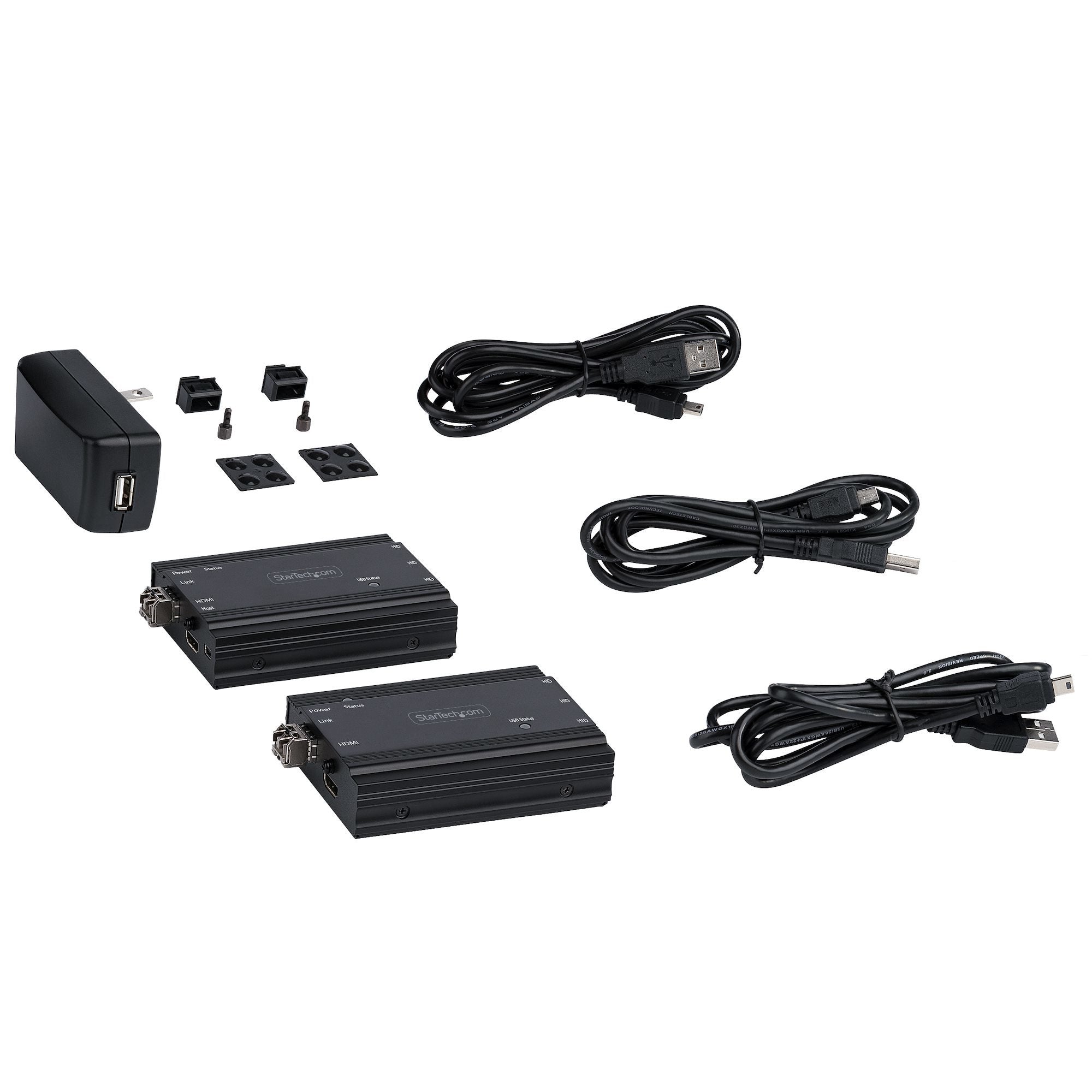 Startech.Com Extensor Kvm Hdmi De 4k Por Fibra - Alargador De Consola Switch Kvm Con Vídeo Hdmi Y Usb Remoto - Hasta 300m (Multimodo) - Con 2 Módulos Sfp+ Mmf De 10gb - (Tx/Rx)