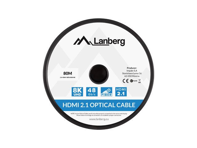 EAN 5901969437560 - Lanberg CA-HDMI-30FB-0800-BK cable HDMI 80 m HDMI tipo A (Estándar) Negro imagen 4