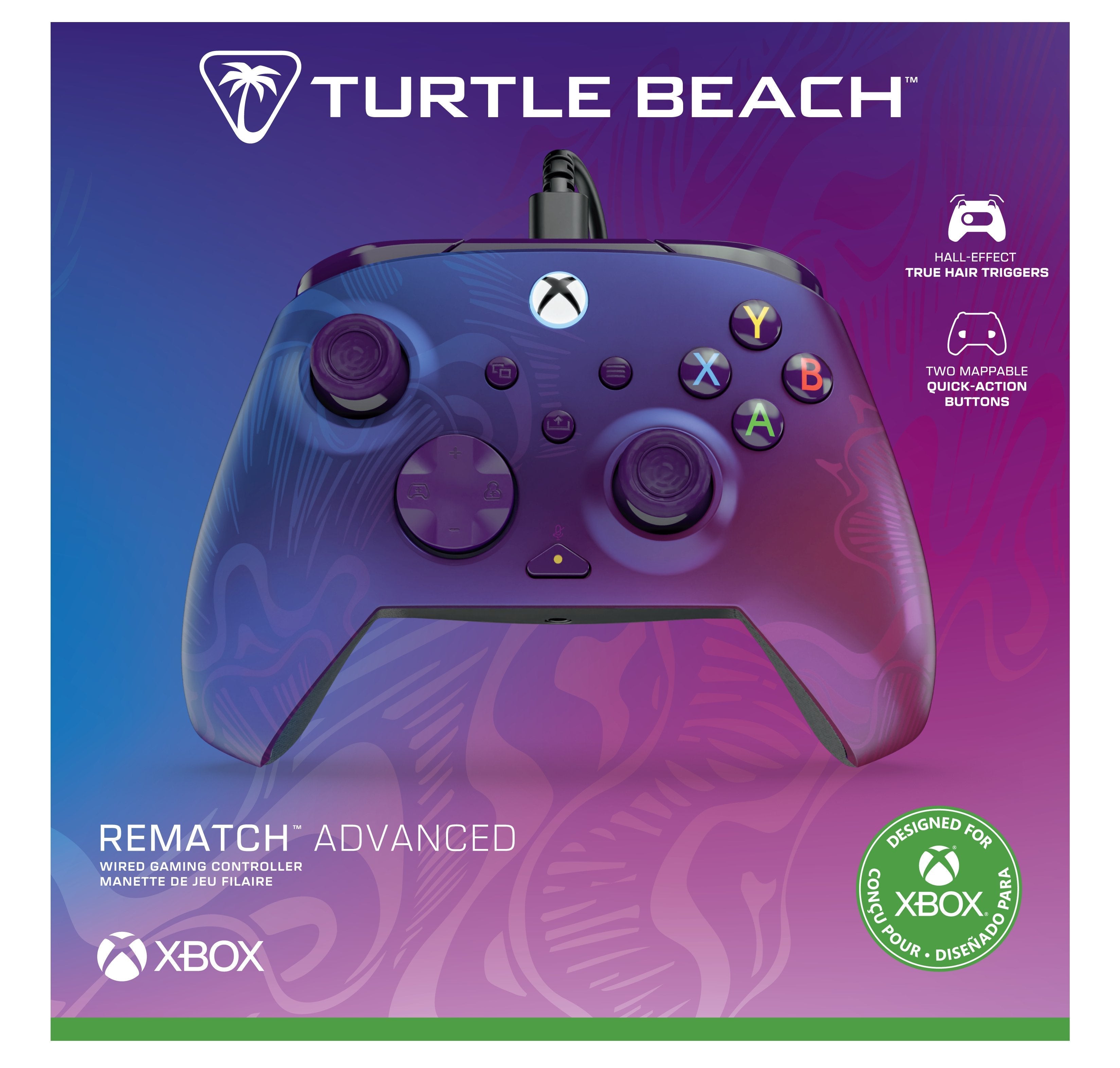 Turtle Beach Rematch Advanced Purple Fade Mando De Juego Con Cable