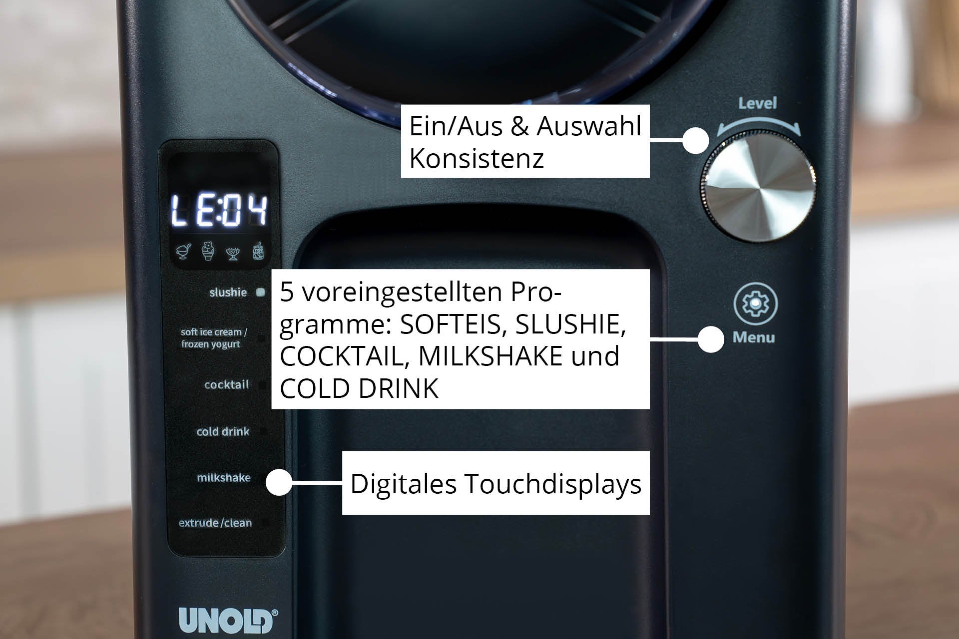 Unold 48956 Sofie Schwarz 2in1 Slush- & Softeismaschine
