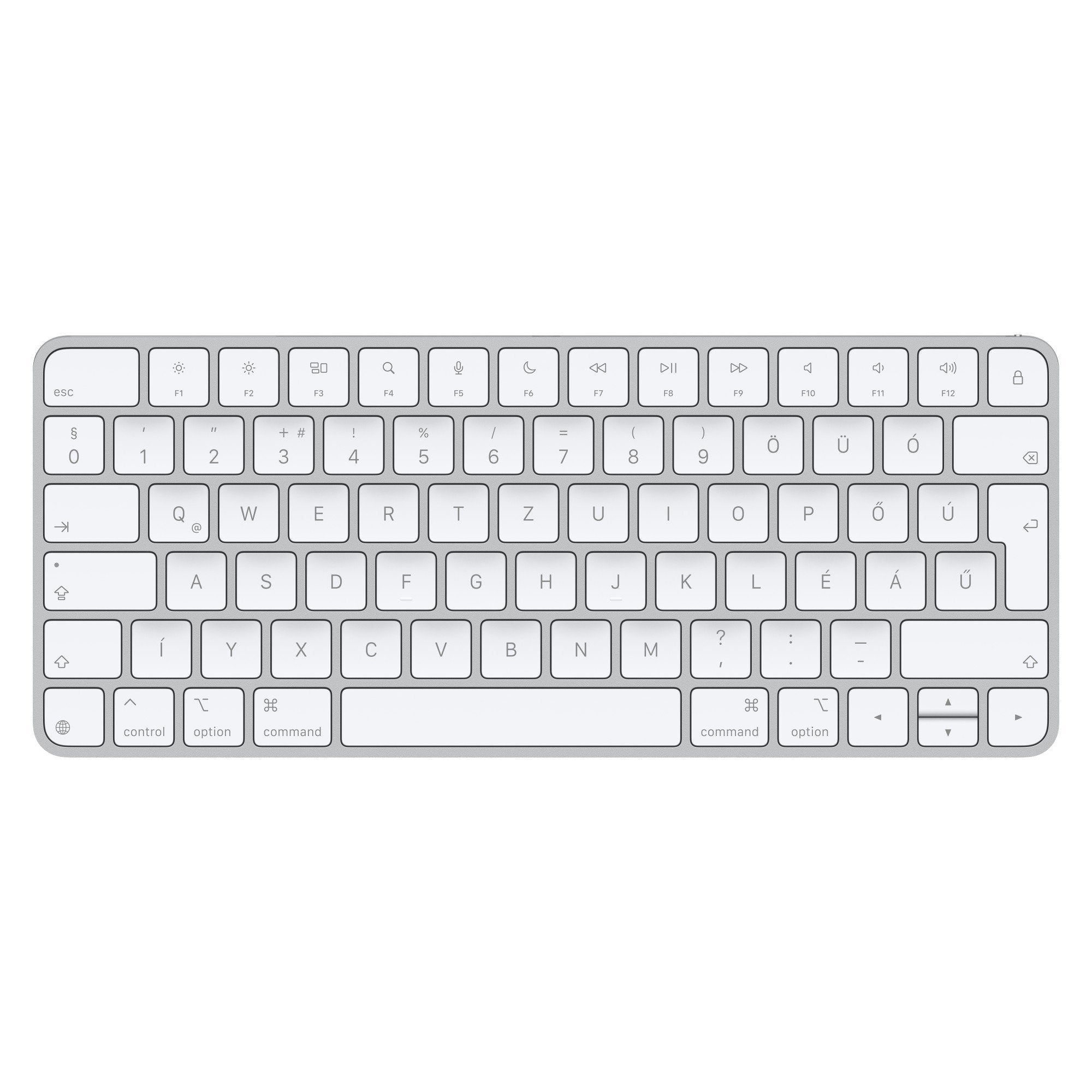 Apple Magic Keyboard, Teclado Plateado/Blanco, Disposición Hu Mxcl3mg/A