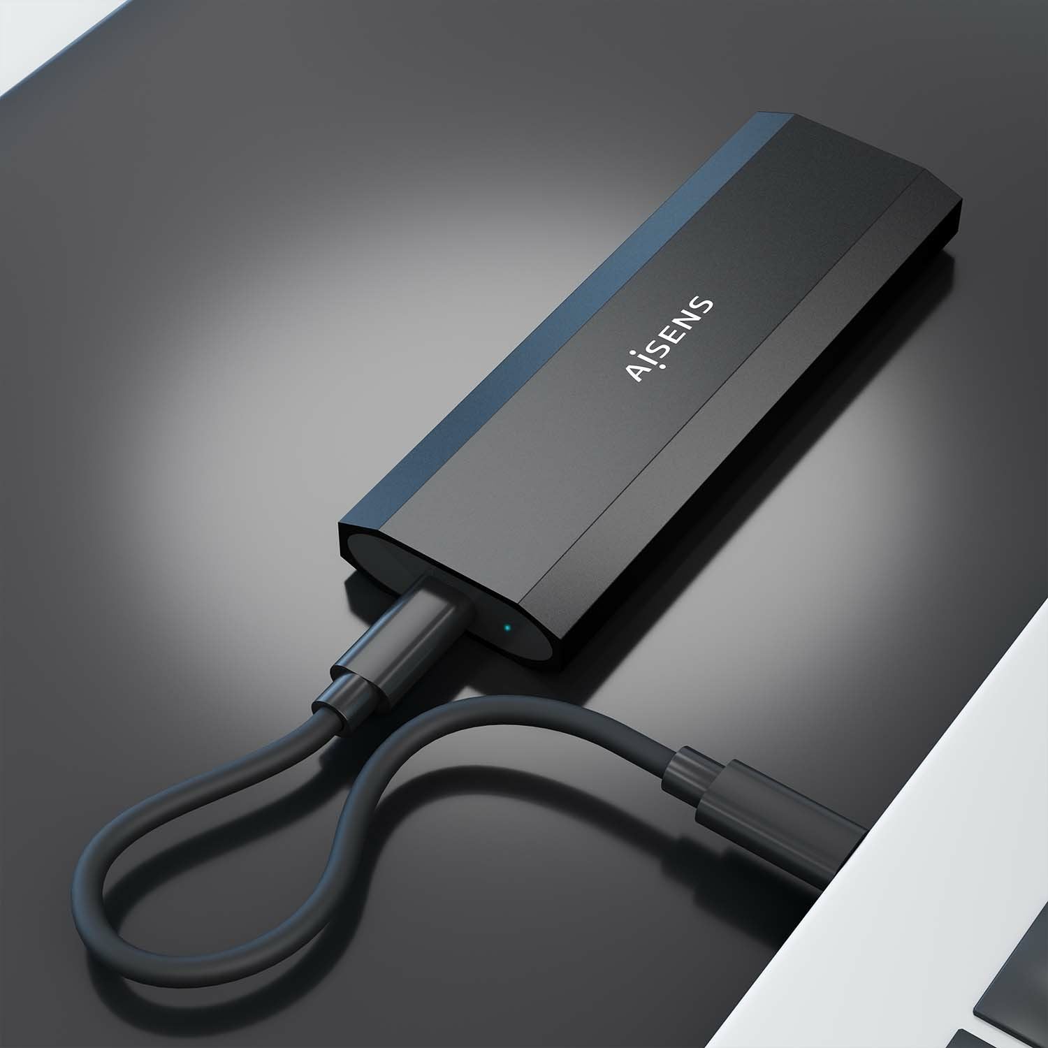 Aisens Caja Externa Para Disco Ssd M.2 Ngff Usb 3.2 Sin Tornillos Negra Asm2-028b