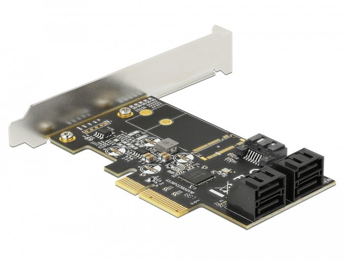 Delock Sata Tarjeta Pci Express X4 De 5 Puertos - Factor De Forma De Perfil Bajo