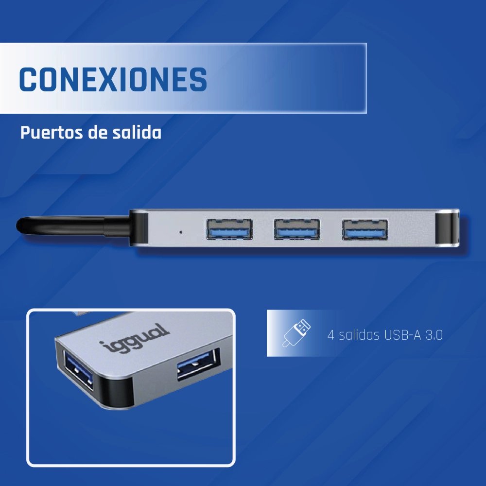 EAN 8435364319239 - iggual IGG319239 hub de interfaz USB 3.2 Gen 1 (3.1 Gen 1) Type-C 5000 Mbit/s Plata imagen 6