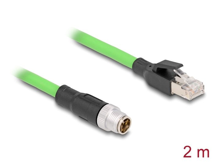 Delock 80442 Cable M12 Codificado X 8 Pin Macho A Rj45 Macho Pur (Tpu) 2 M