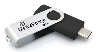 Pendrive 32gb Usb-C 3.2 Mediarange Silver-Black