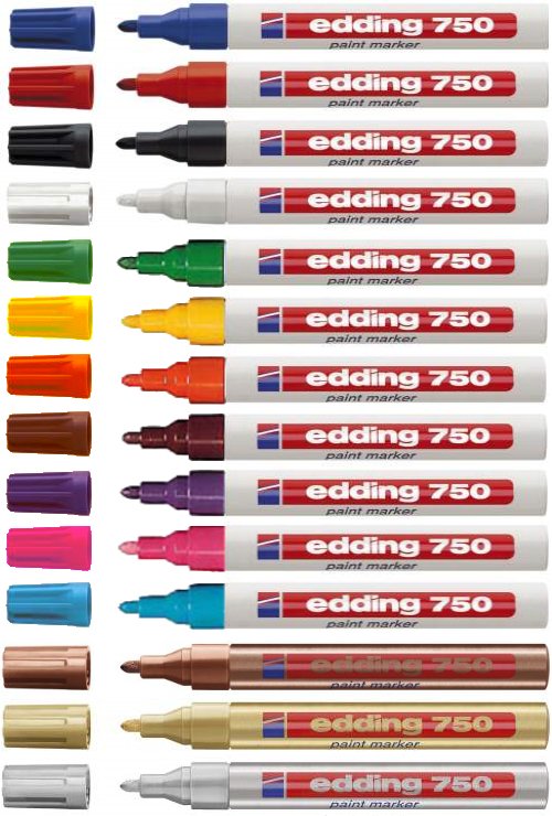 Edding Marcador Permanente 750 Tinta Opaca Punta Conica Trazo 2-4mm Amarillo
