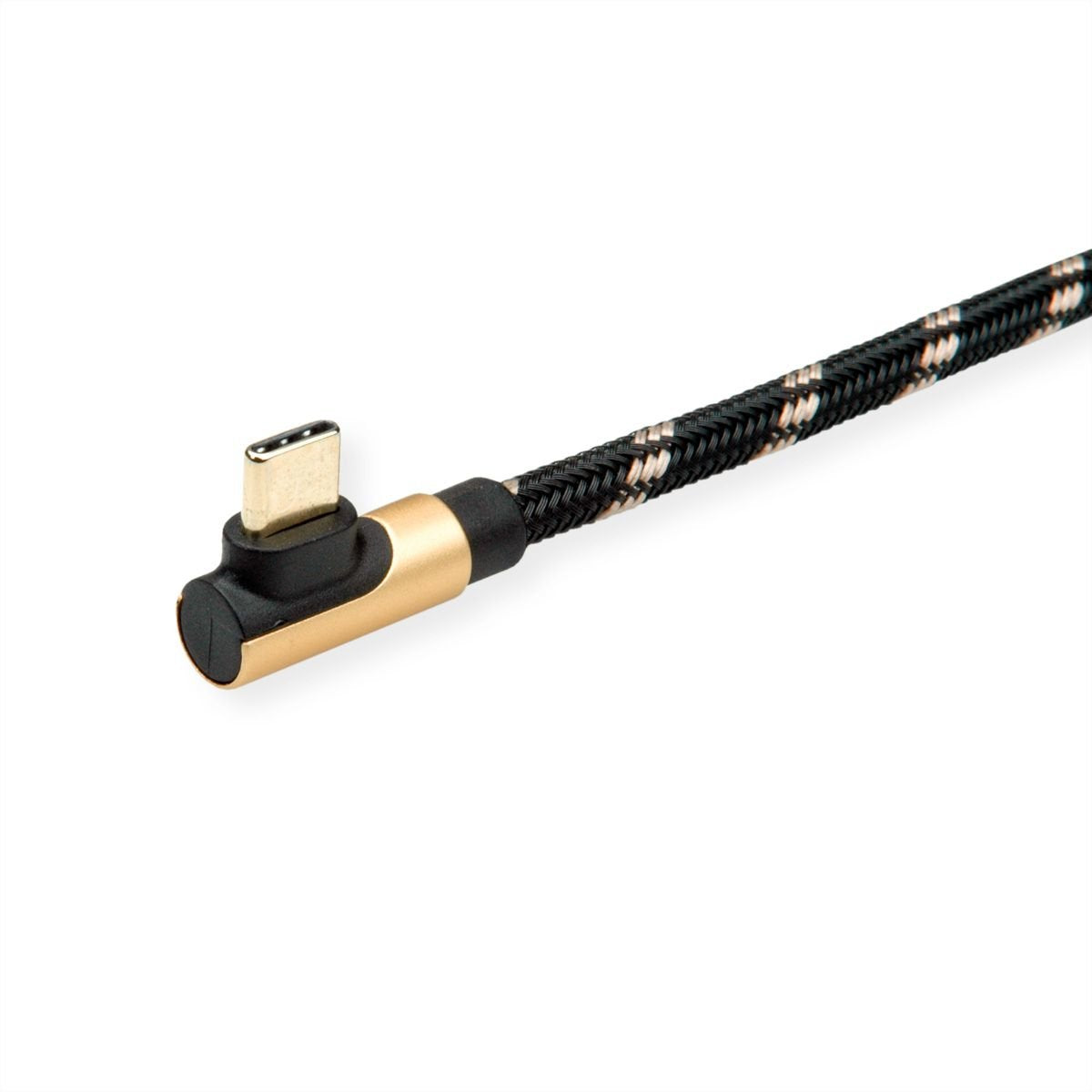 Roline Gold Usb 2.0 Cable, Usb A St Reversibel - Usb C St Gewinkelt, 0,8 M