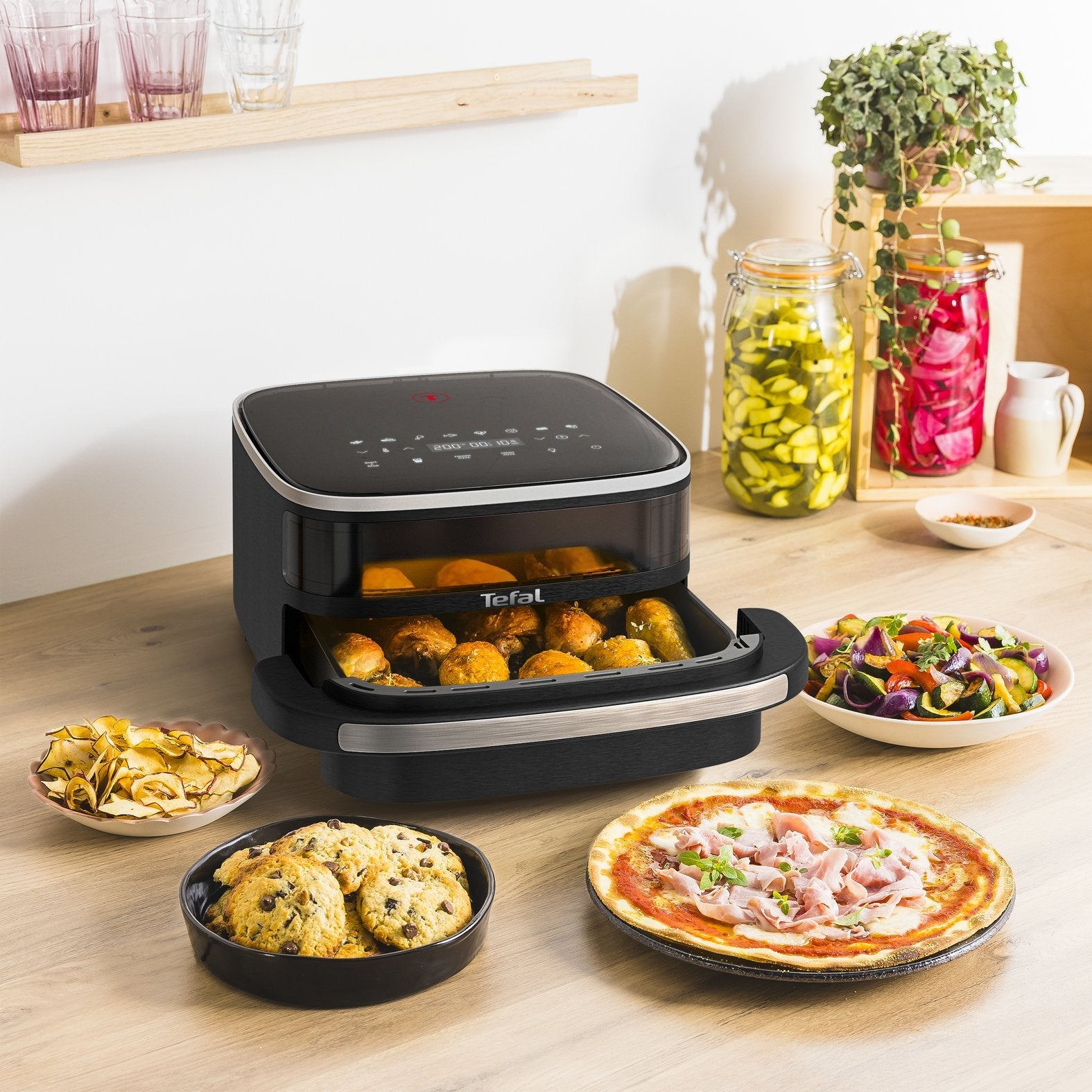 Freidora Tefal Easy Fry Xl Surface Fw4018e0  2200 W  Caliente Negro