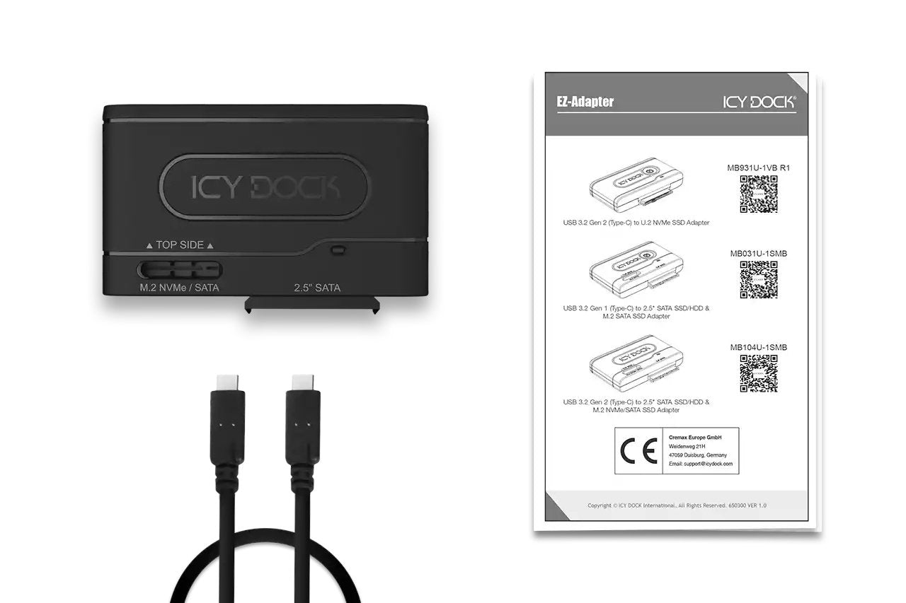 EAN 4713227445719 - Icy Dock EZ-Adapter MB104U-1SMB USB 3.2 Gen 2 (3.1 Gen 2) Type-C Negro imagen 9
