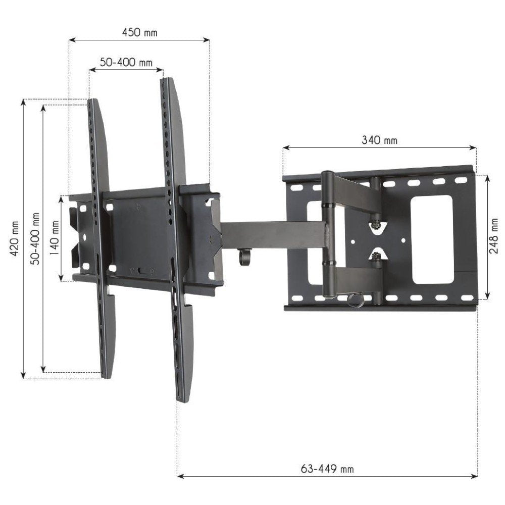 Techly Soporte De Pared Para Tv 23"-55" Full-Motion Slim
