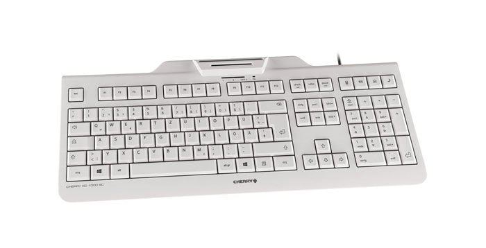 Cherry Tas Kc 1000 Sc Corded Gb-Layout Blanco Gris Smartcard