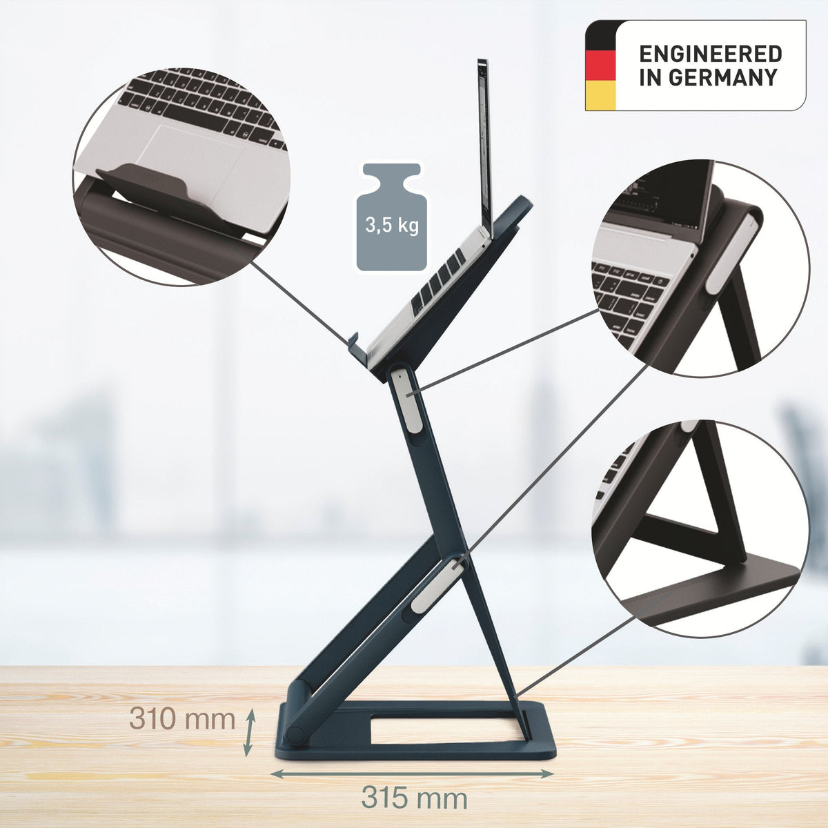 Leitz Sit-Stand Laptop Stand 2-In-1 For Desks
