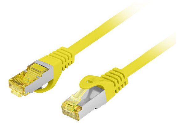EAN 5901969437171 - Lanberg PCF6A-10CU-0050-Y cable de red Amarillo 0,5 m Cat6a S/FTP (S-STP) imagen 1