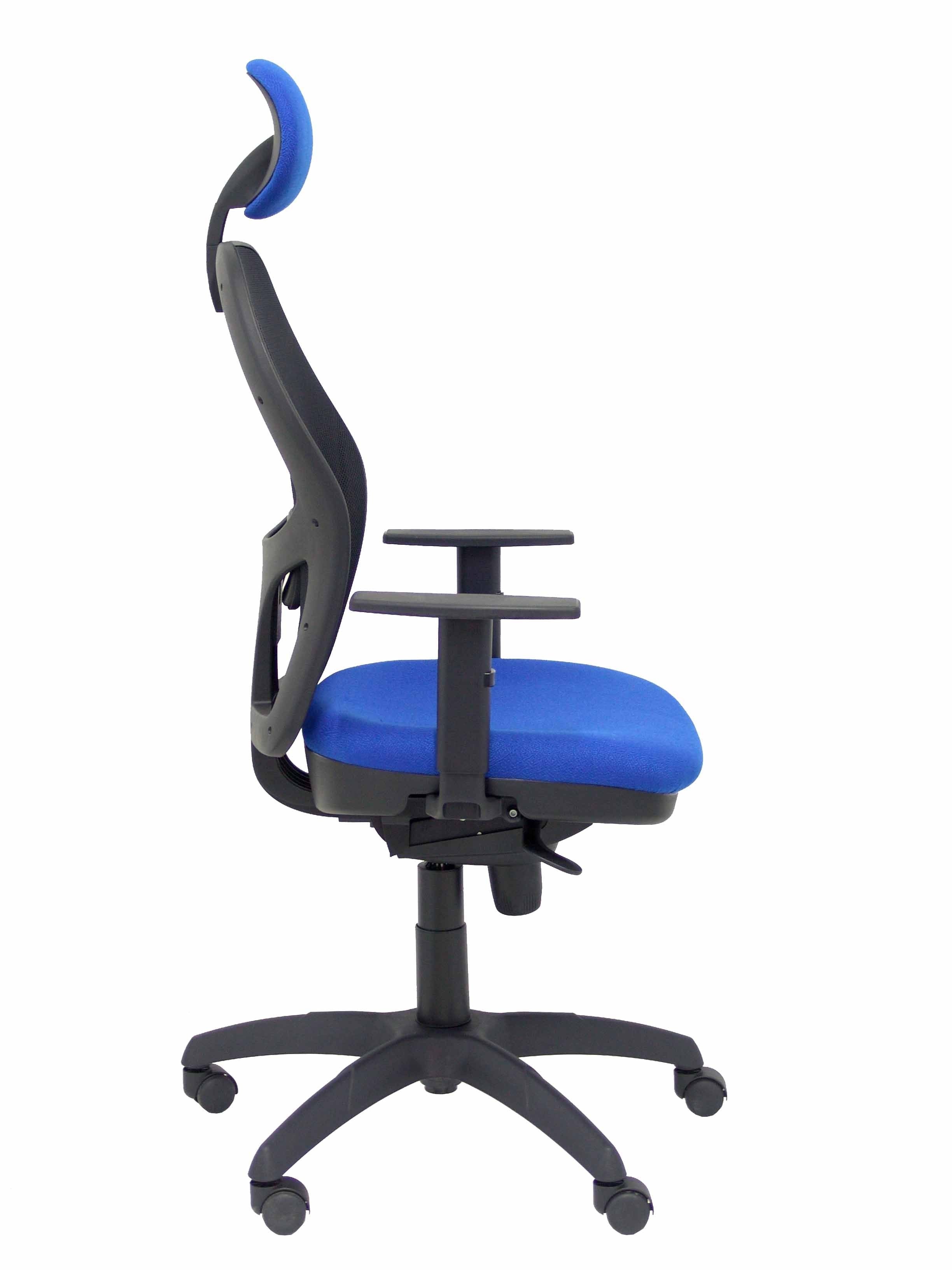 Silla Jorquera Malla Negra Asiento Bali Azul Con
