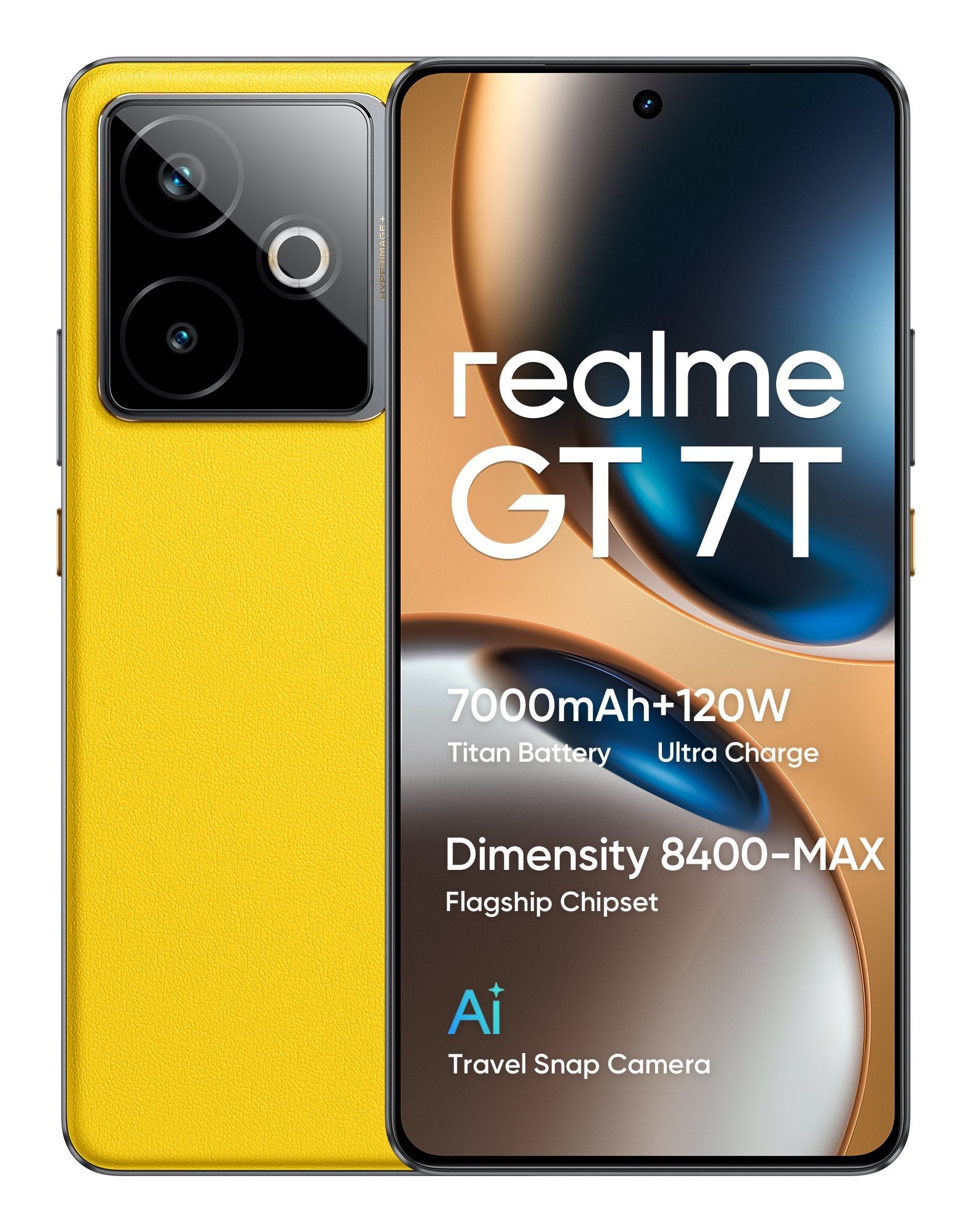 EAN 6941764464773 - realme GT 7T 17,3 cm (6.8") SIM doble Android 15 5G USB Tipo C 12 GB 256 GB 7000 mAh Amarillo imagen 10