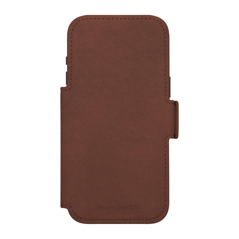Dbramante1928 Lynge Funda Con Tapa Para Teléfono Móvil Compatibilidad Con Magsafe Cuero De Grano Entero Bronceado Oscuro