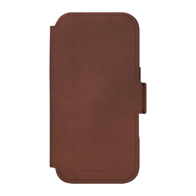 Dbramante1928 Lynge Funda Con Tapa Para Teléfono Móvil Compatibilidad Con Magsafe Cuero De Grano Entero Bronceado Oscuro