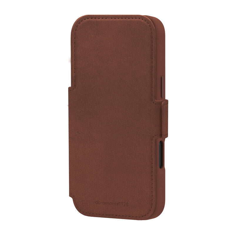Dbramante1928 Lynge Funda Con Tapa Para Teléfono Móvil Compatibilidad Con Magsafe Cuero De Grano Entero Bronceado Oscuro