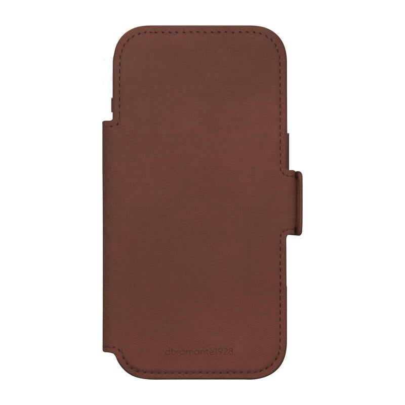 Dbramante1928 Lynge Funda Con Tapa Para Teléfono Móvil Compatibilidad Con Magsafe Cuero De Grano Entero Bronceado Oscuro