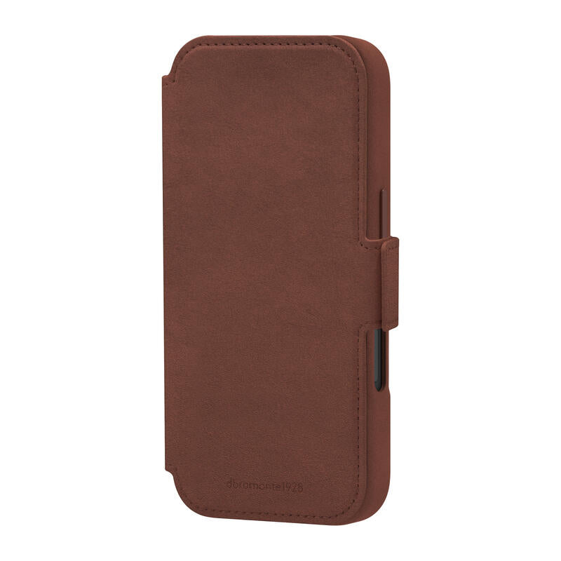 Dbramante1928 Lynge Funda Con Tapa Para Teléfono Móvil Compatibilidad Con Magsafe Cuero De Grano Entero Bronceado Oscuro
