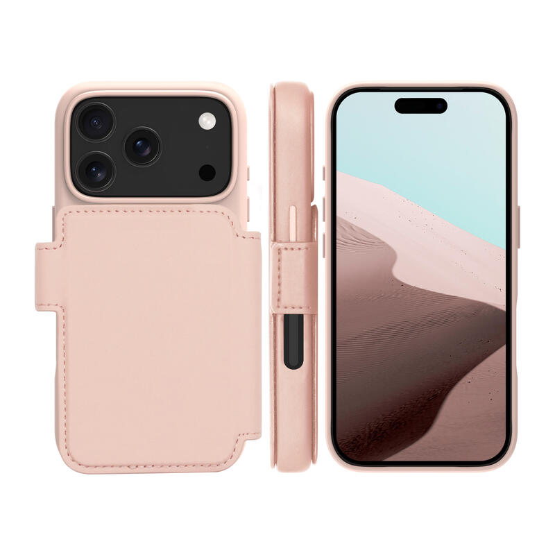 Dbramante1928 Lynge Icon Funda Con Tapa Para Teléfono Móvil Compatibilidad Con Magsafe Arena Rosa Para Apple Iphone 17 Pro