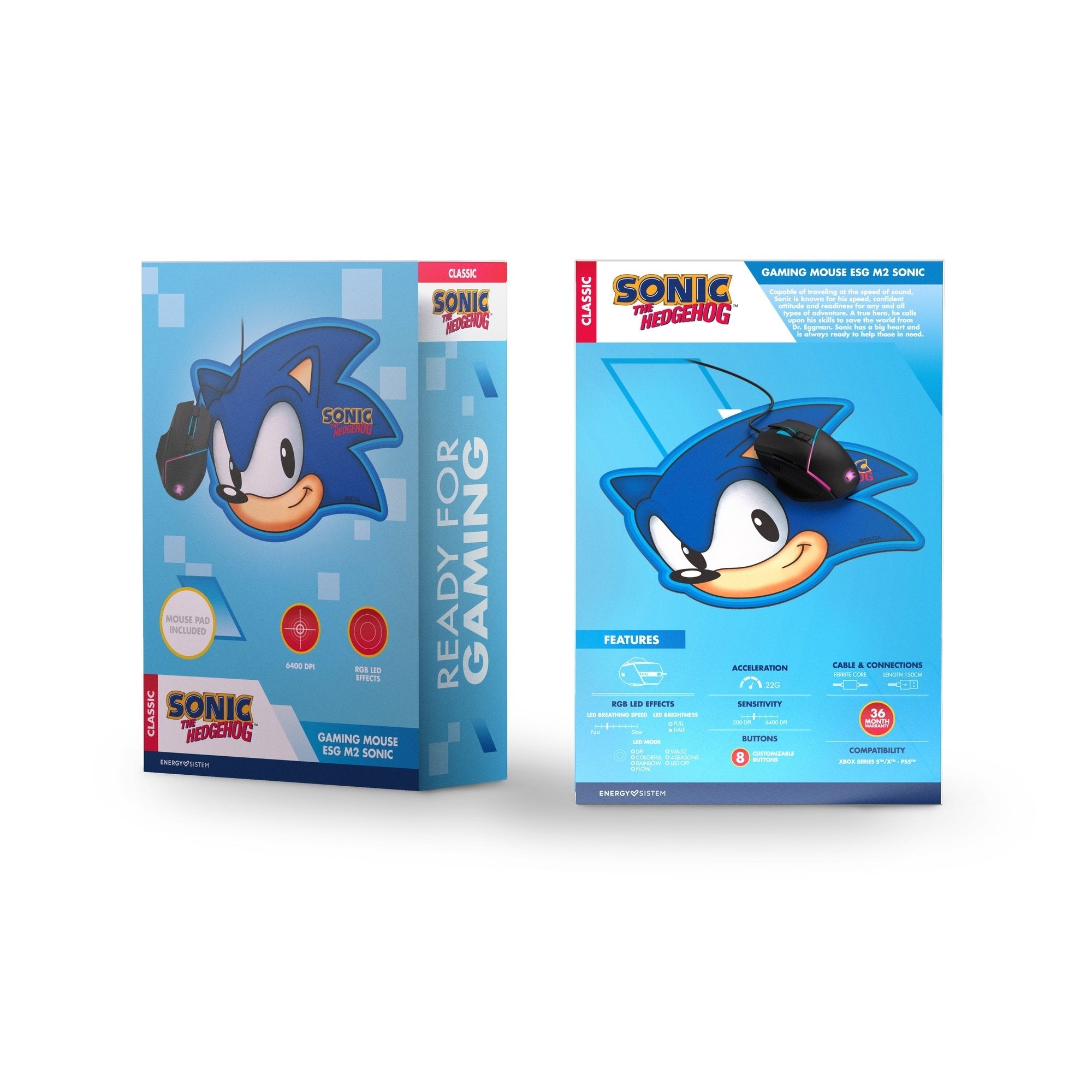 Energy Sistem Pack Esg M2 Sonic Ratón Gaming 6400 Dpi + Alfombrilla