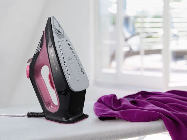 Plancha Vapor-Seco Suela De Cerámica 2000 W Negro, Púrpura  Braun Texstyle 1