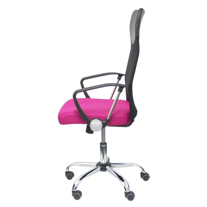 Silla Gontar Respaldo Malla Negro Asiento Rosa