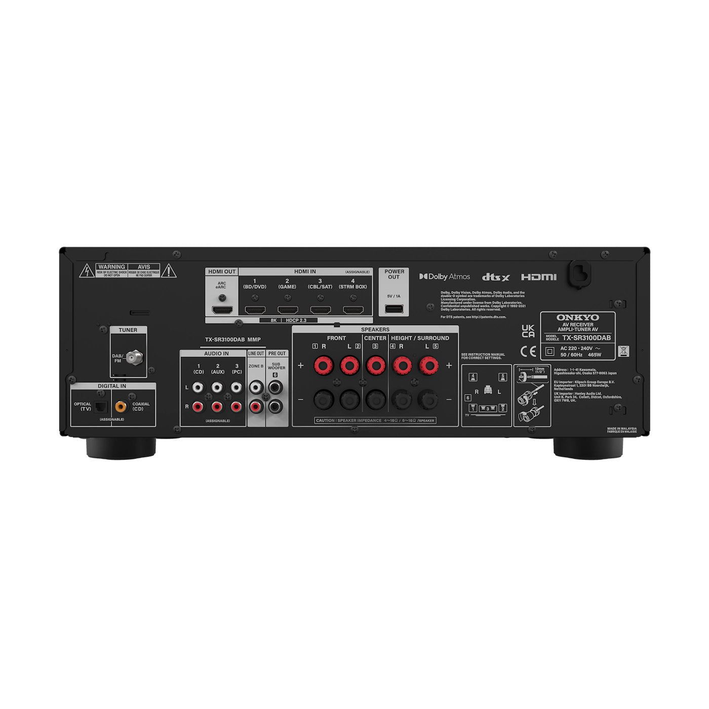 EAN 4573211155600 - ONKYO TX-SR3100 receptor AV 80 W 5.2 canales Envolvente Negro imagen 3
