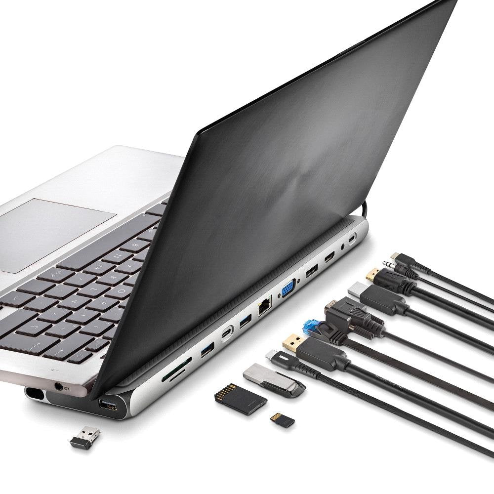 Docking Usb Tipo-C Ngs Wonderdock 12 Pro 3xusb 2xhdmi 1xvga 1xrj45 1xlector De Tarjetas 1xjack 3.5 1xusb Tipo-C Pd Gris