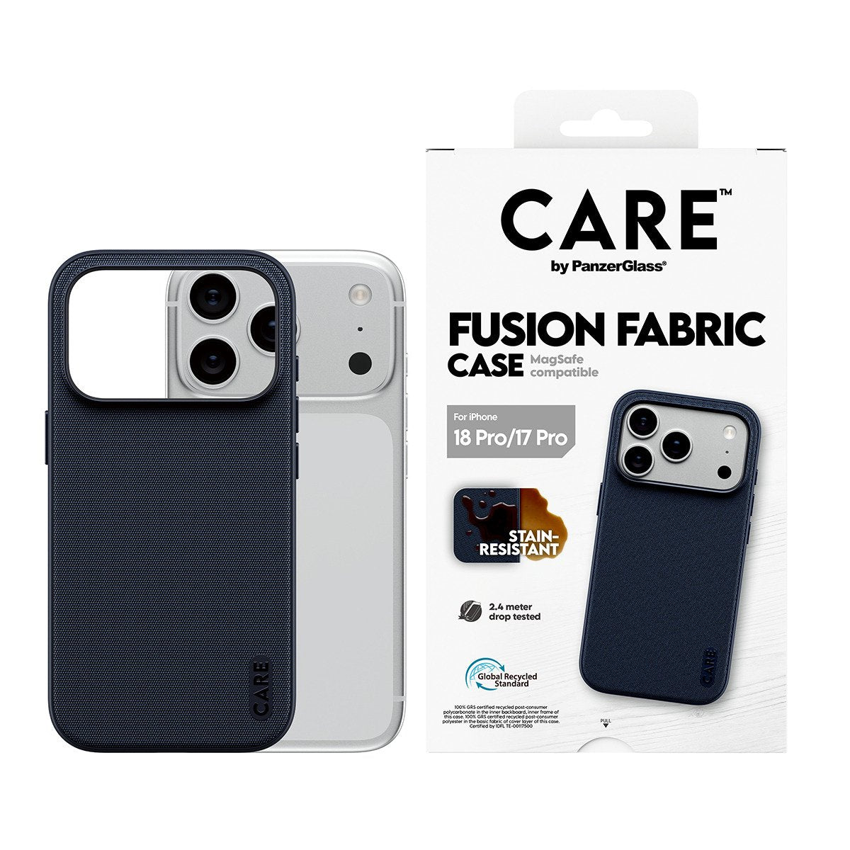 Care By Panzerglass Fusion Fabric Case Azul M. Magsafe Iphone 17 Pro