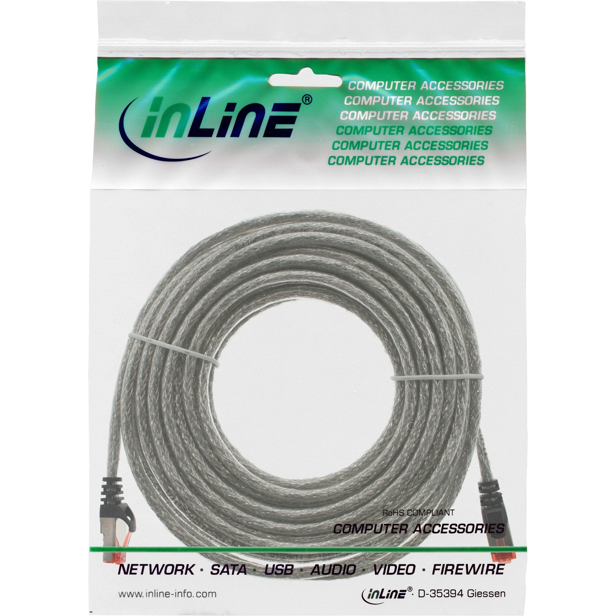Cable De Red Inline S/Ftp Pimf Cat.6 250mhz Pvc Cobre Transparente 15m