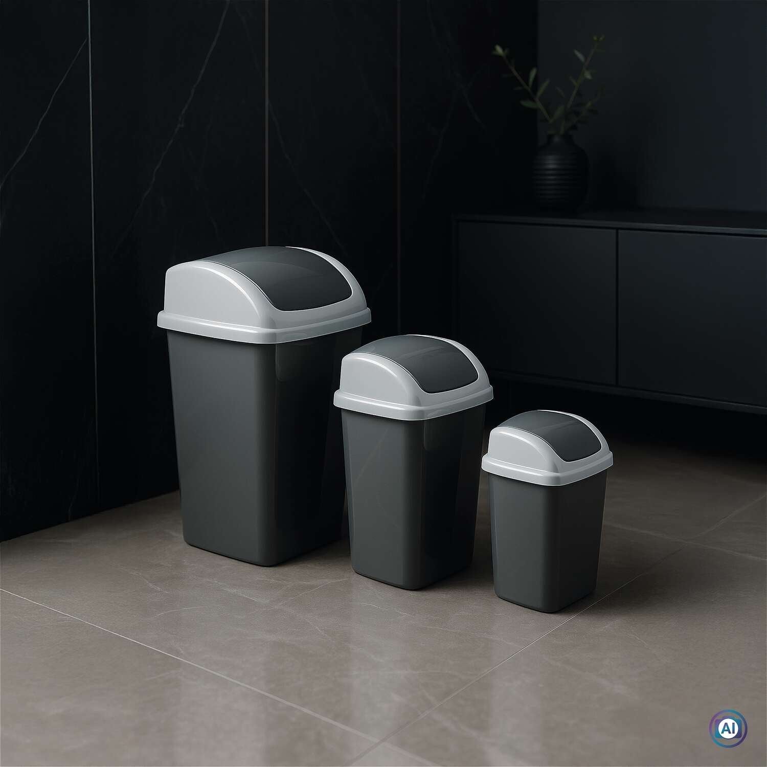 EAN 4002390095822 - MAUL 9521087 papelera 10 L Rectangular Plástico, Polipropileno (PP) Gris Oscuro, Blanco imagen 9