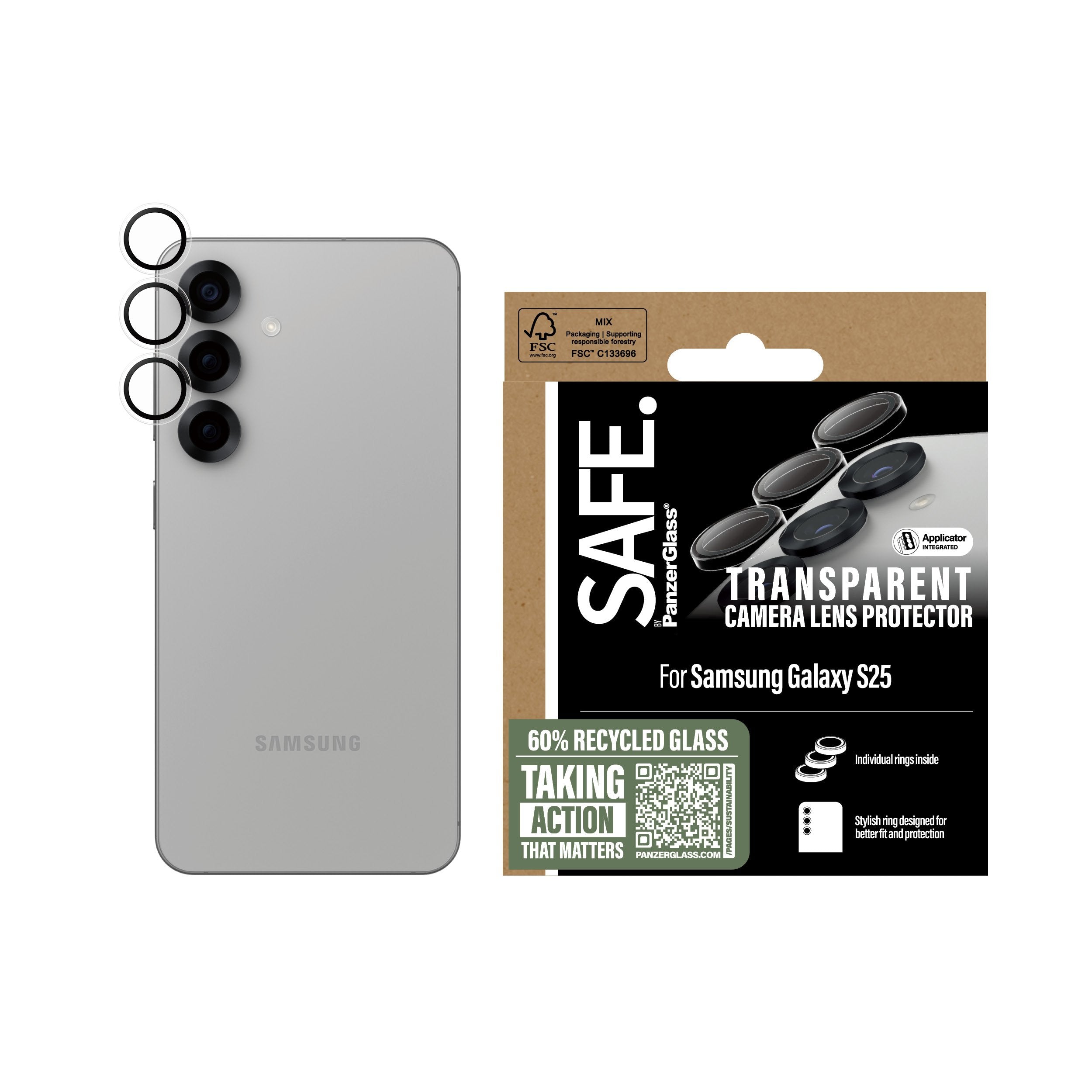 EAN 5715685017759 - PanzerGlass SAFE. by ® Camera Lens Protector Transparent Samsung Galaxy S25 Protector de pantalla 1 pieza imagen 2