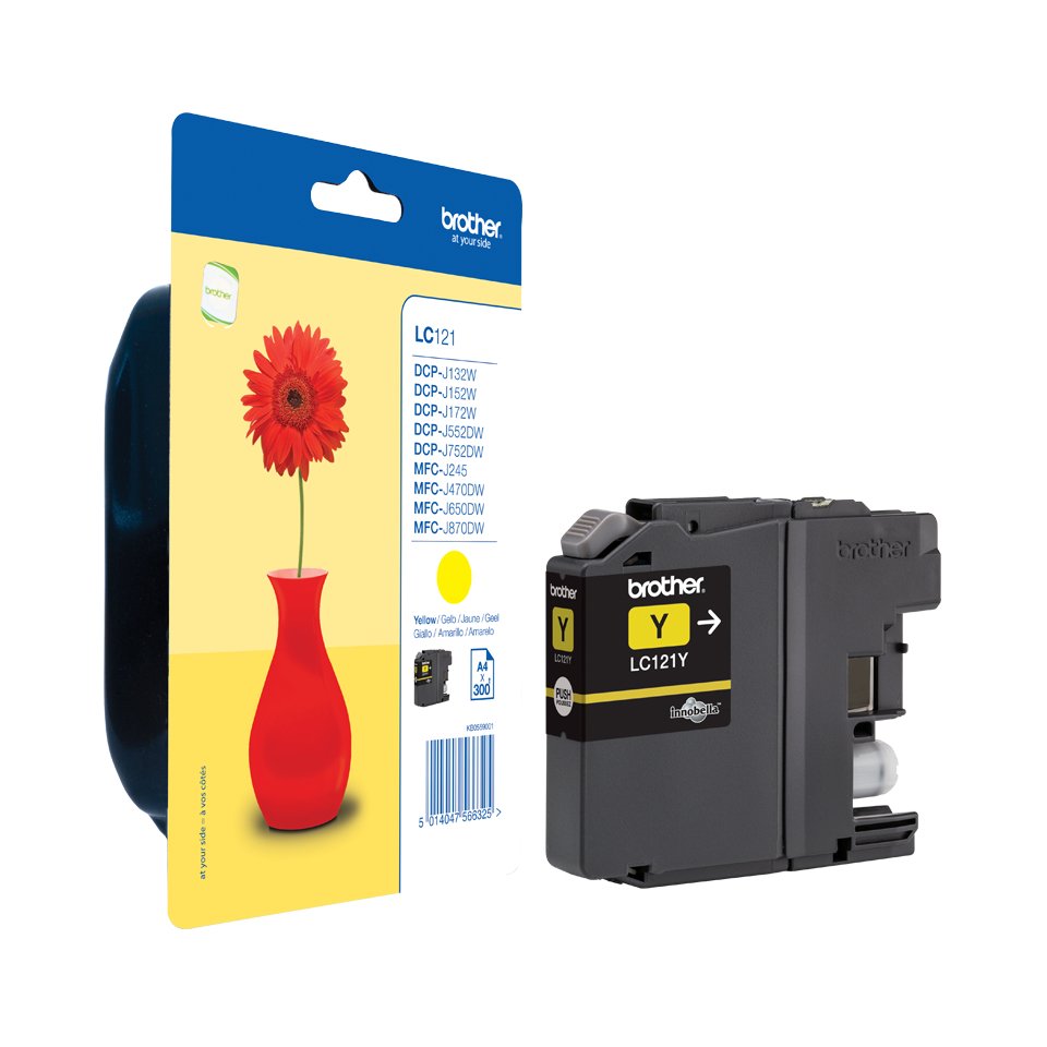 Cartucho De Tinta Original Brother Lc-121ybp Amarillo