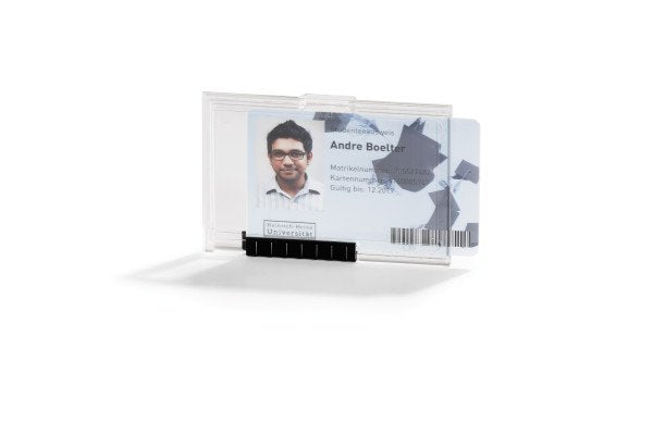 Tarjetero Durable Pushbox Mono 10 Piezas Transparente