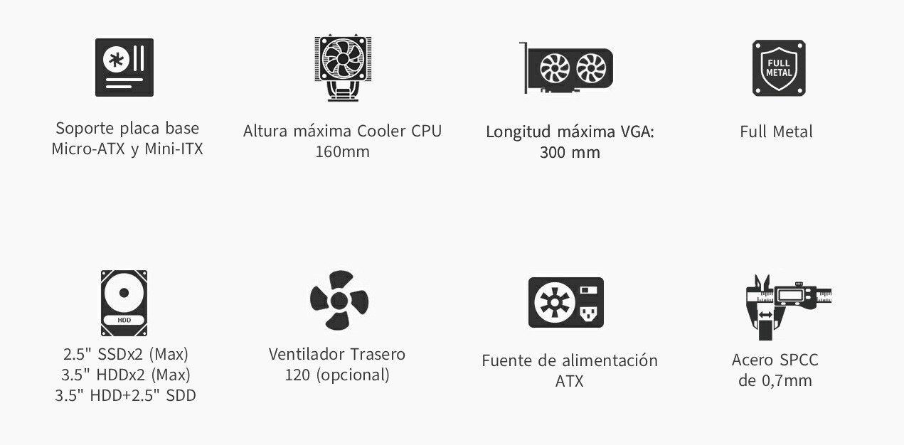 Caja Semitorre Atx M100 Negro Coolbox