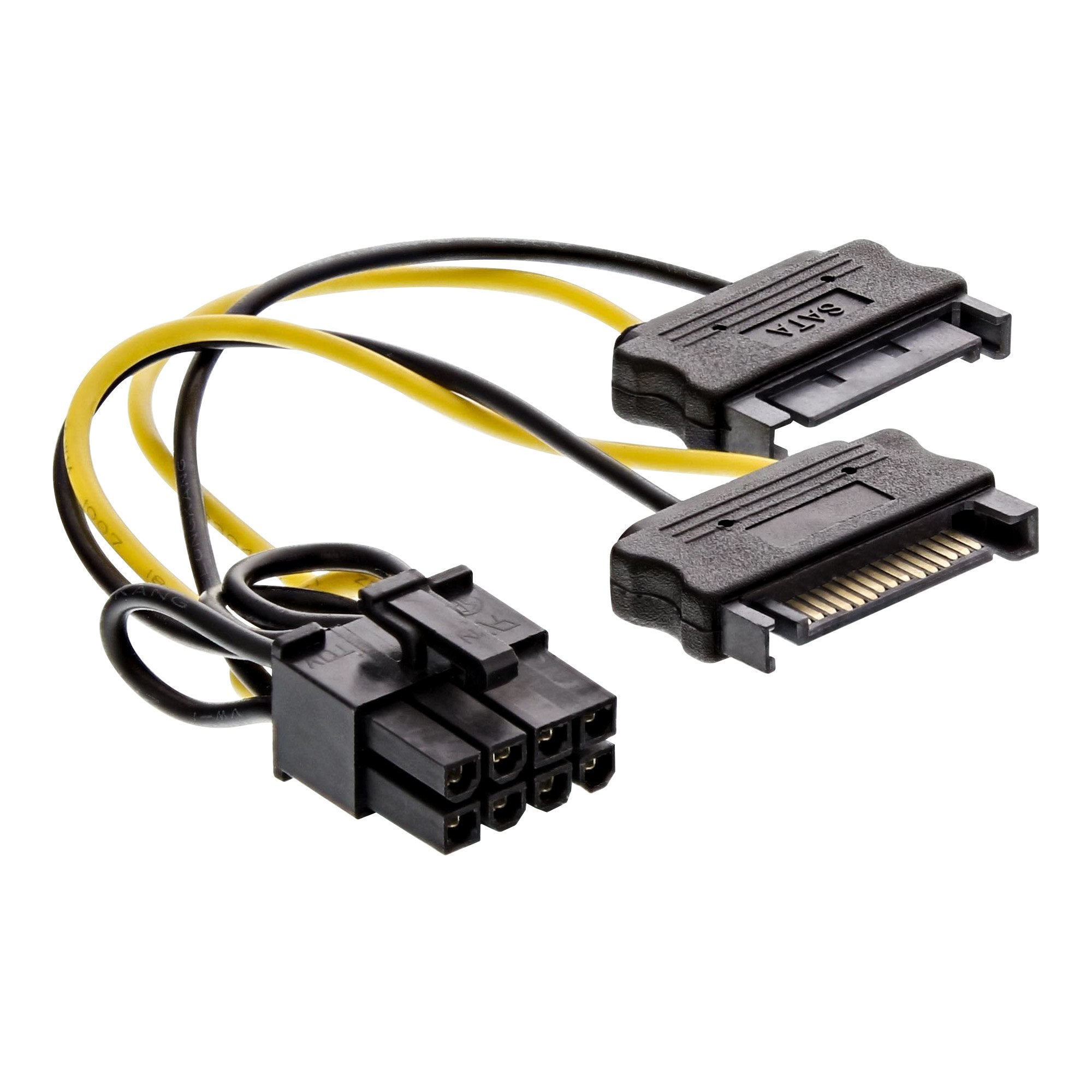 Adaptador De Alimentación Inline, 2 Conectores Sata A Conector Pci-Express De 8 Pines, 0,15 M