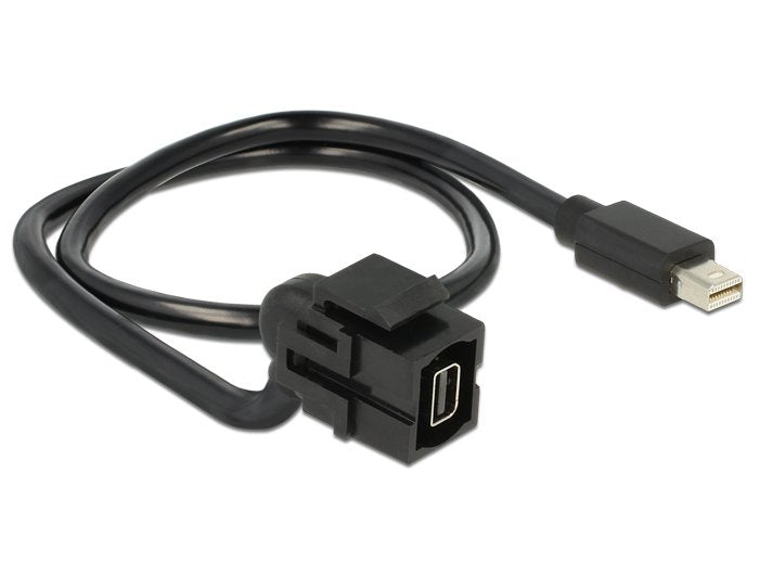 Delock Keystone Modul Mini Displayport Buchse 110° > Mini Displayport Stecker Mit Cable Schwarz