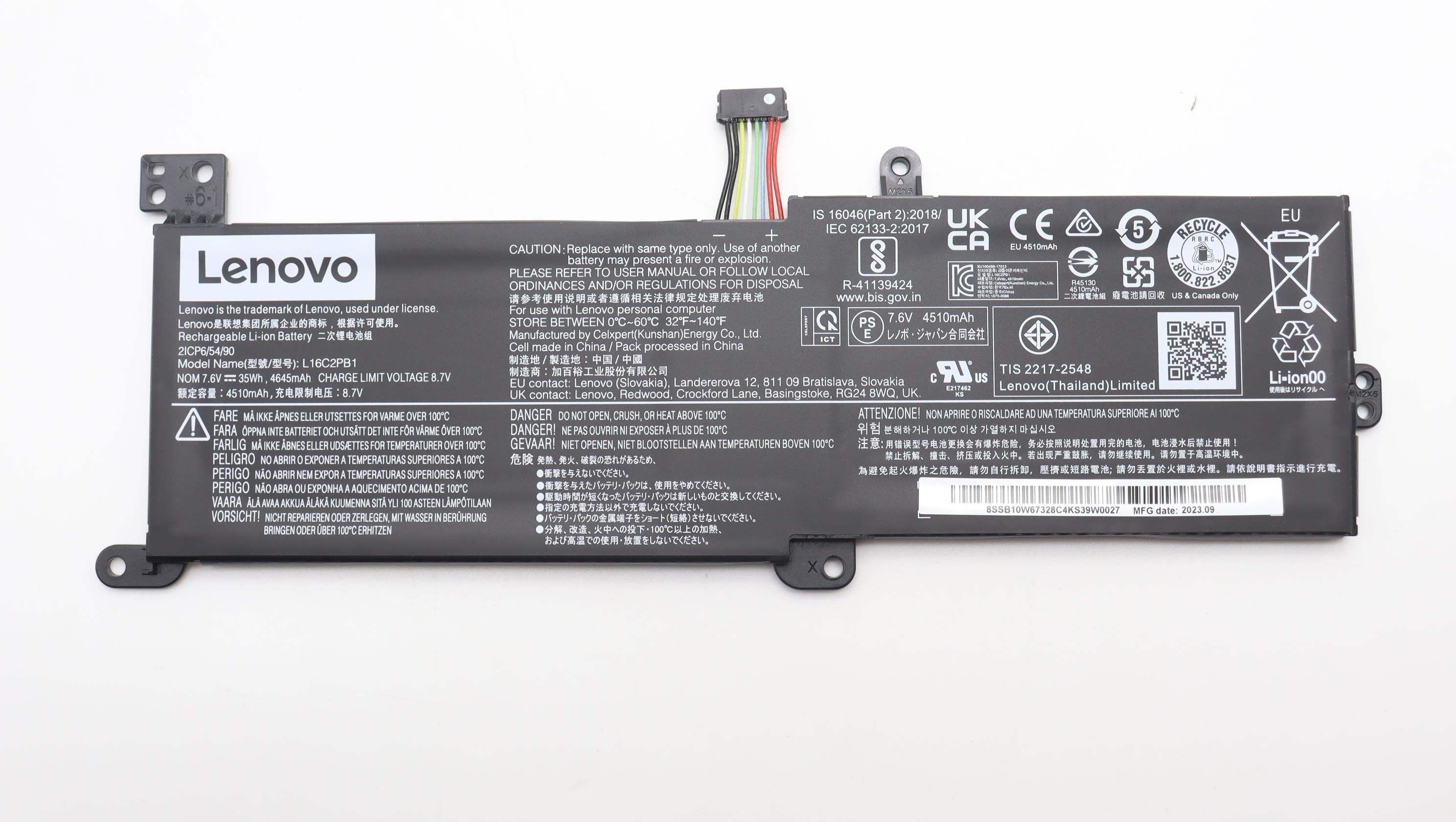 EAN 5704174384083 - Lenovo 5B10W67191 refacción para laptop Batería imagen 1