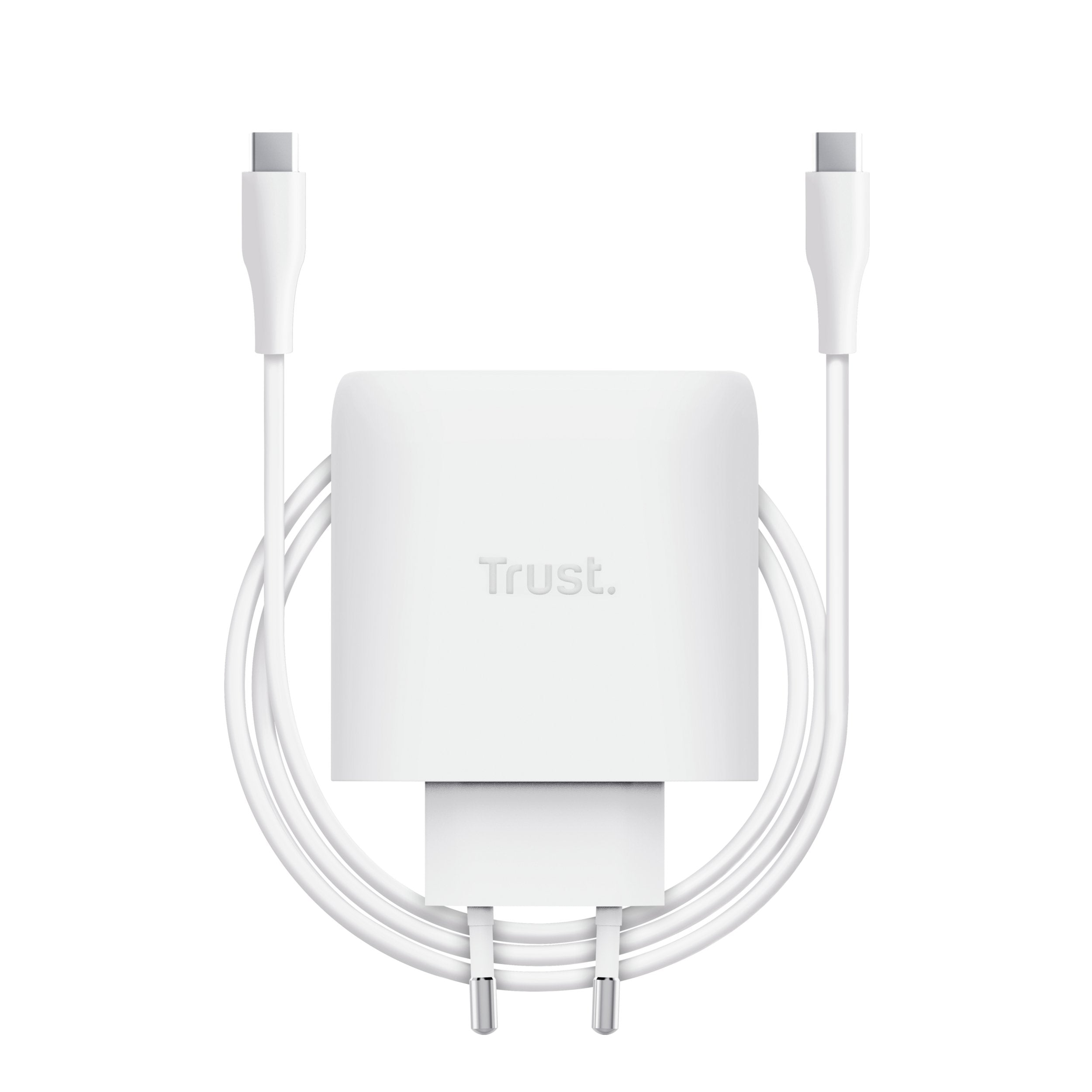 Cargador Usb Gan Trust Maxo 65w 2xusb-C Incluye Cable Usb-C 2m Color Blanco