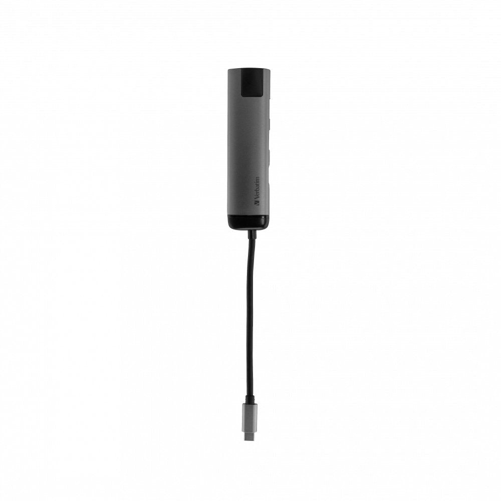 Verbatim 49141 Hub Multipuerto Usb-C, 2x Usb 3.0, 1x Usb-C, Hdmi, Lan, Estación De Acoplamiento Gris