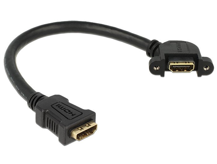 Delock 85101 Cable Hdmi A Female > Hdmi A Female Panel-Mount 110° Angled 25 Cm