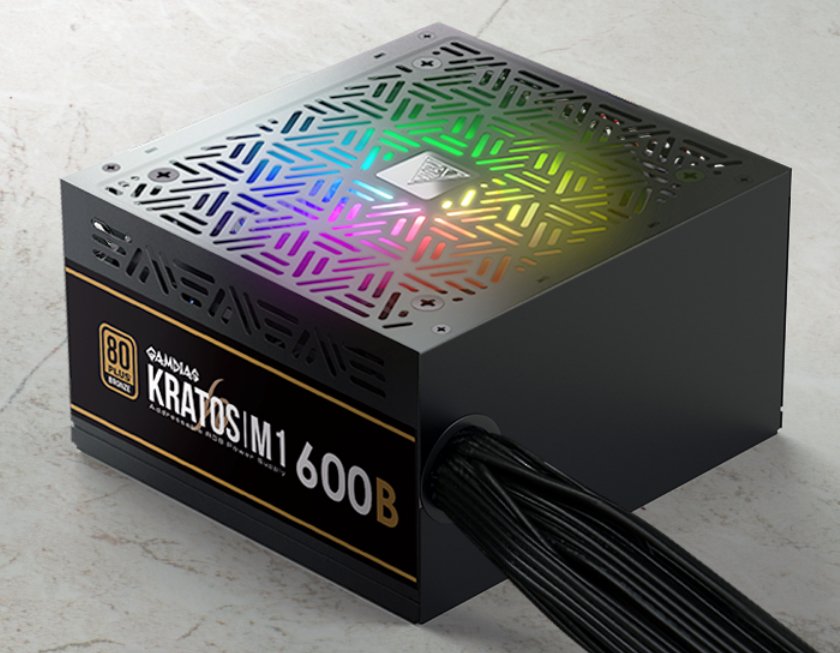EAN 4712960133822 - GAMDIAS KRATOS M1-600B unidad de fuente de alimentación 600 W 20+4 pin ATX ATX Negro imagen 1