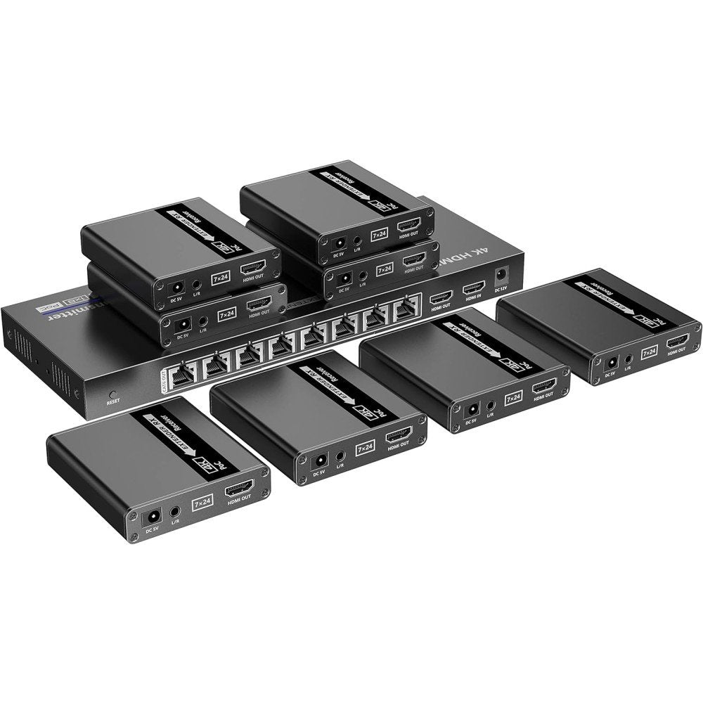 8-Way Hdmi Splitter With  Extender On 4k Network Cable