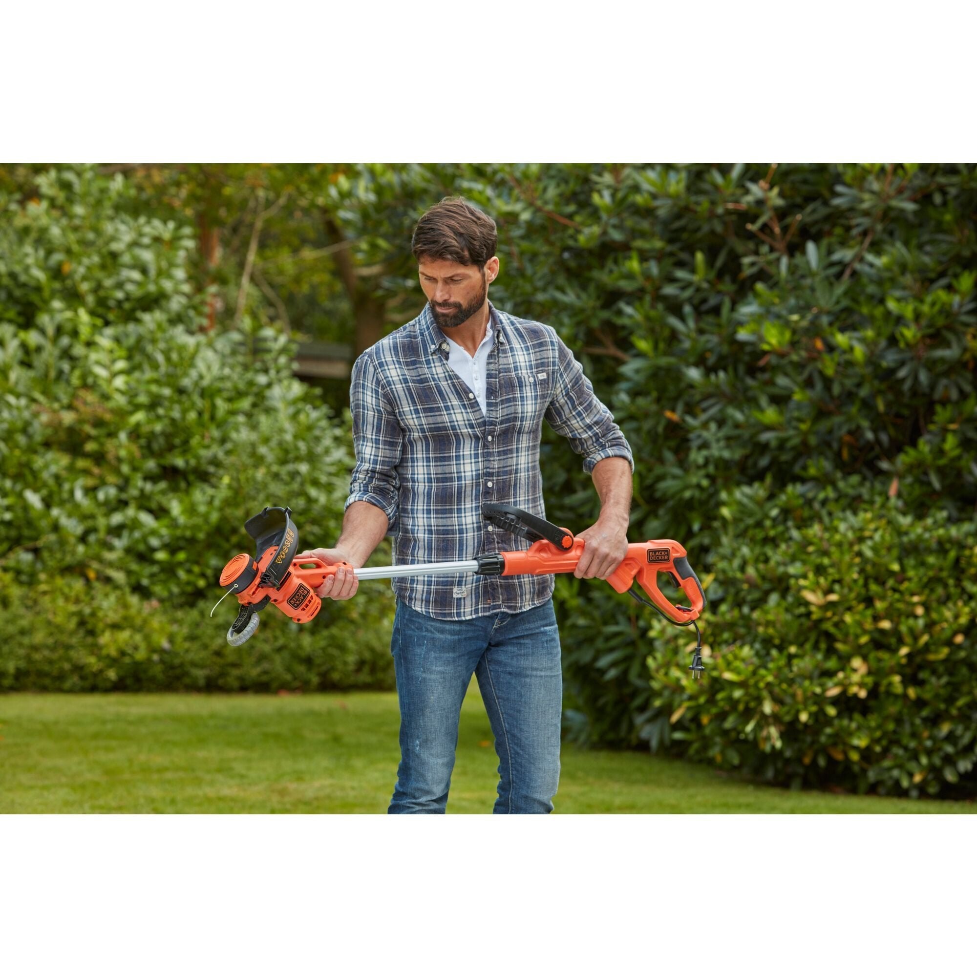 Black+Decker Set Multicortadora 3 En 1 Besta530cm-Qs, Cortacésped Naranja/Negro, 550 W, Incluido Chasis De Cortacésped Besta530cm-Qs