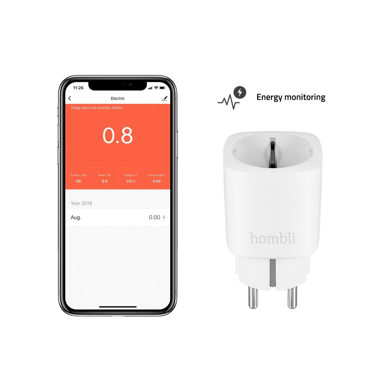 Hombli Hbss-0109 Enchufe Inteligente 3540 W Blanco